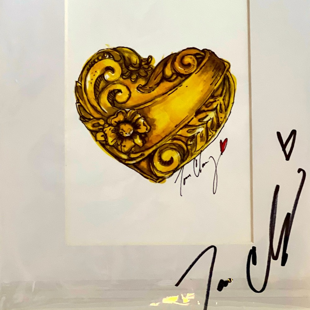 New in plastic-Original signature by artist Tom Clancy Brighton lithograph heart